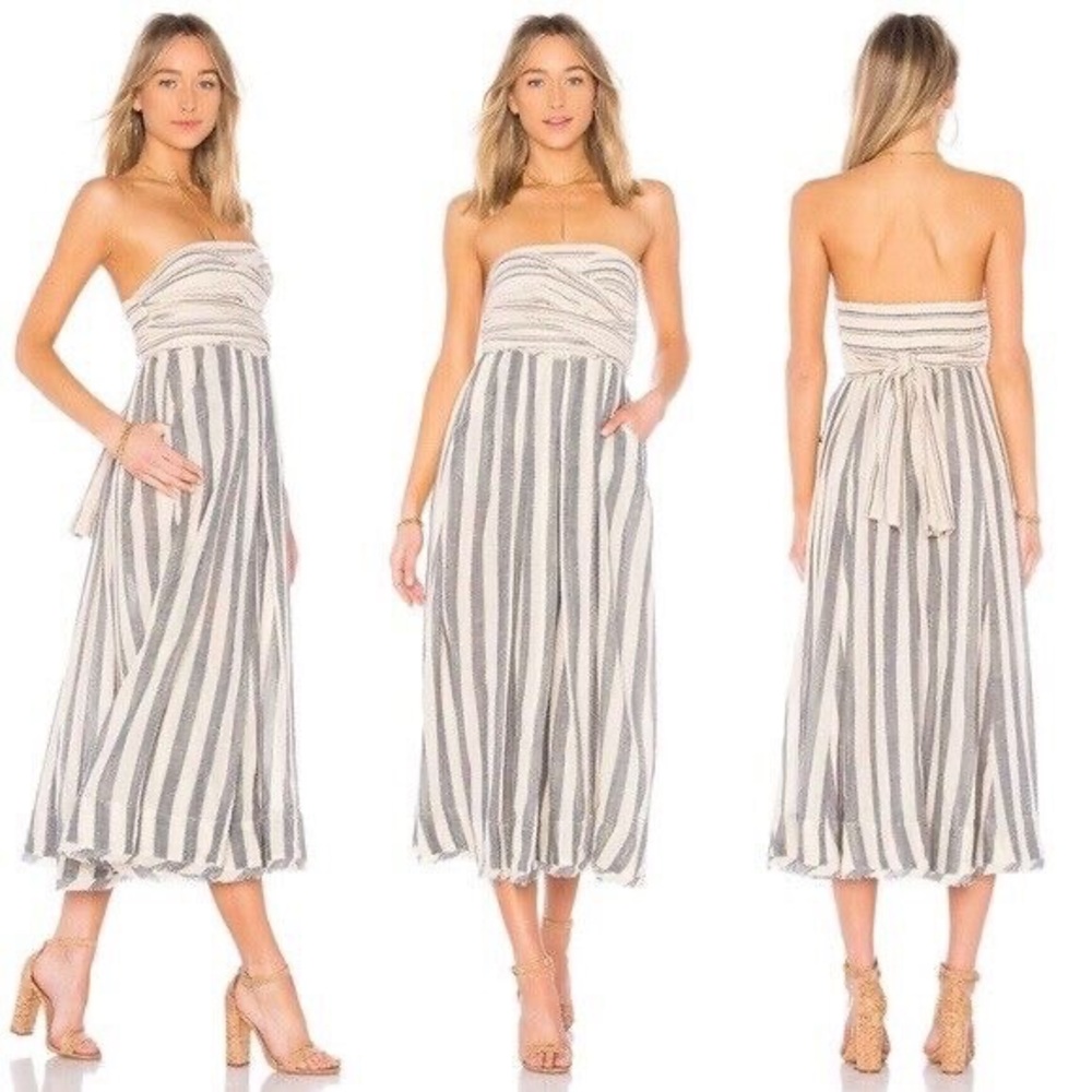 Free People Stripe me up strapless dress